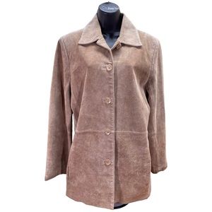 Bernardo womens suede leather jacket coat, Size L